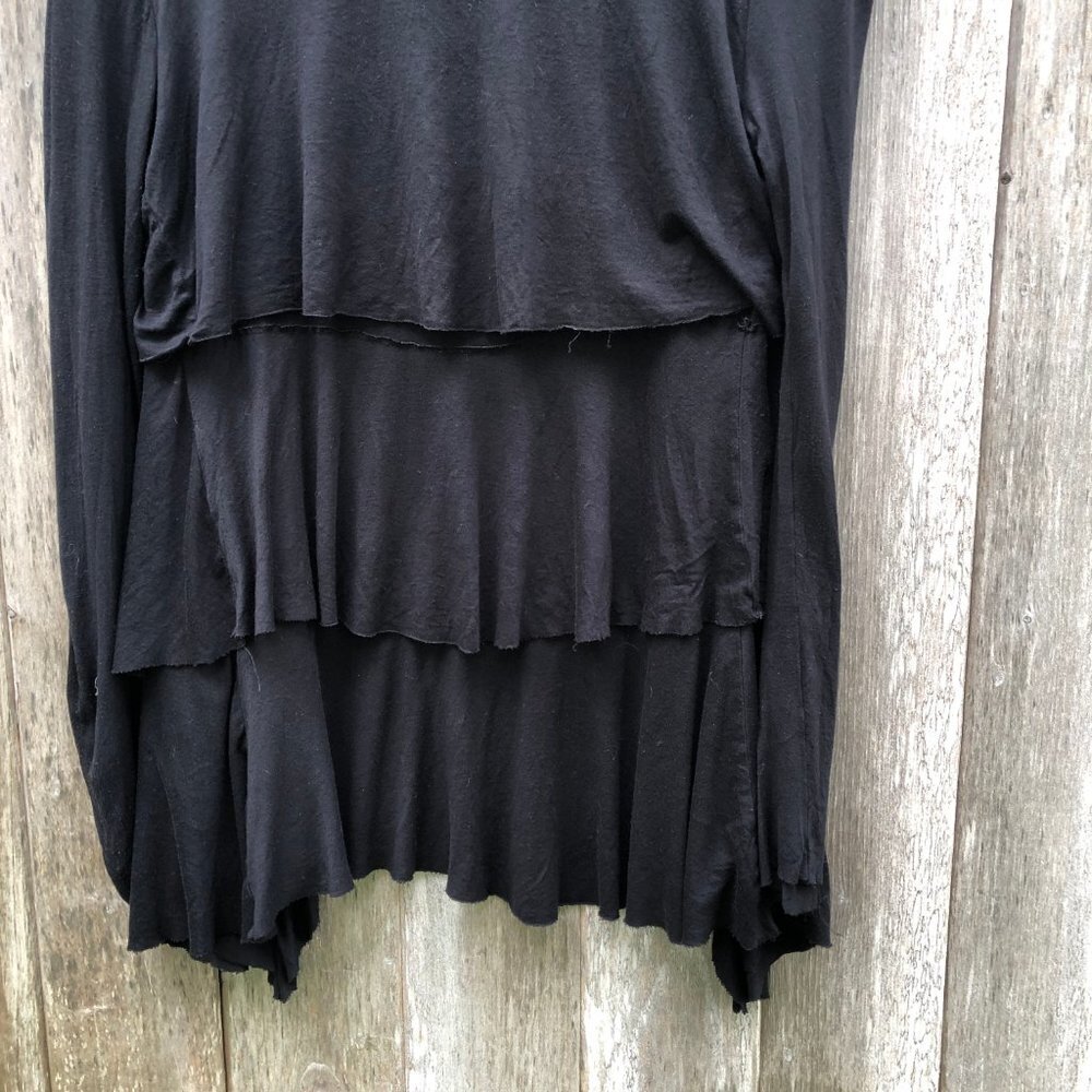 Cha Cha Vente Black Lightweight Long Sleeve Tiered Cardigan Small - Picture 5 of 8